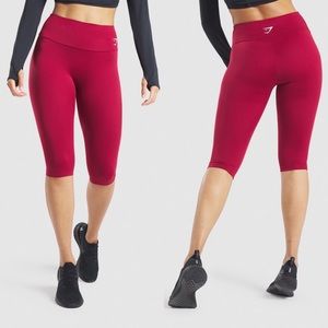 Gymshark Training Cropped Leggings Burgundy